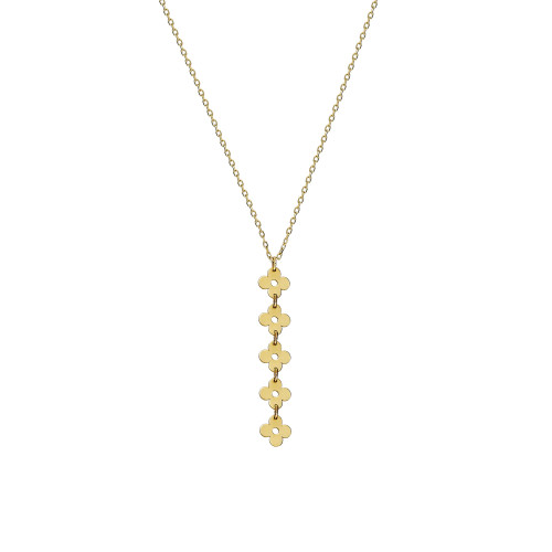 Glorria 14k Solid Gold Flower Necklace Glorria 14k Solid Gold Flower Necklace