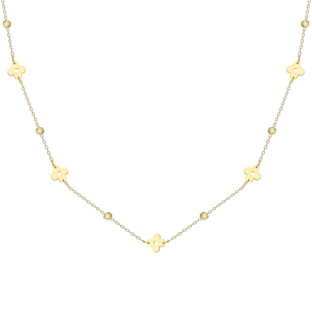 Glorria 14k Solid Gold Dorika Flower Necklace
