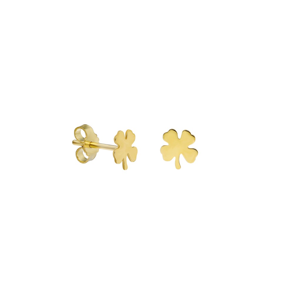 Glorria 14k Solid Gold Clover Earring