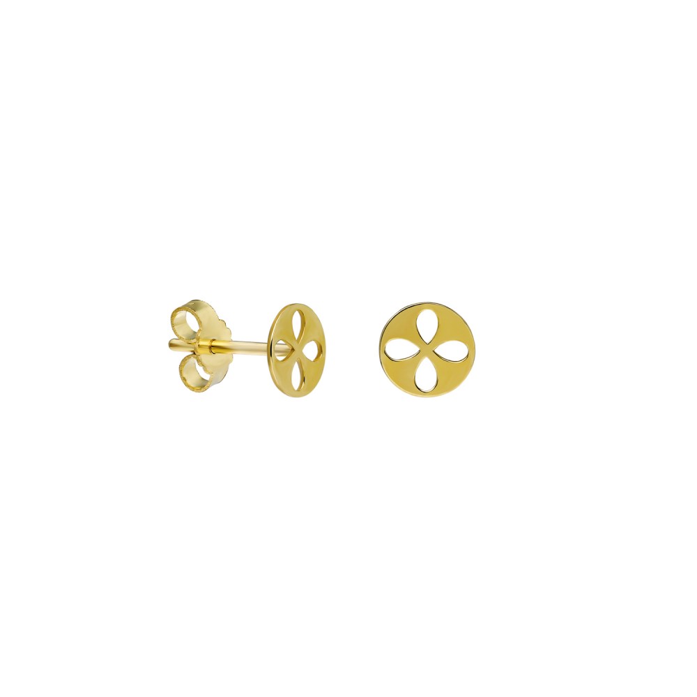 Glorria 14k Solid Gold Clover Earring