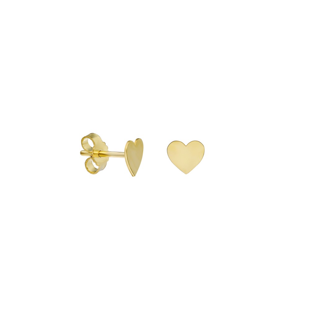 Glorria 14k Solid Gold Heart Earring