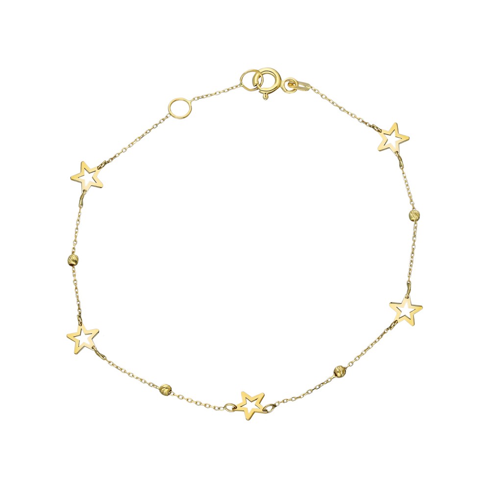 Glorria 14k Solid Gold Dorika Star Bracelet