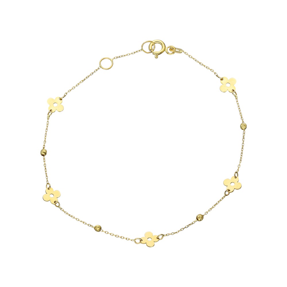 Glorria 14k Solid Gold Dorika Flower Bracelet