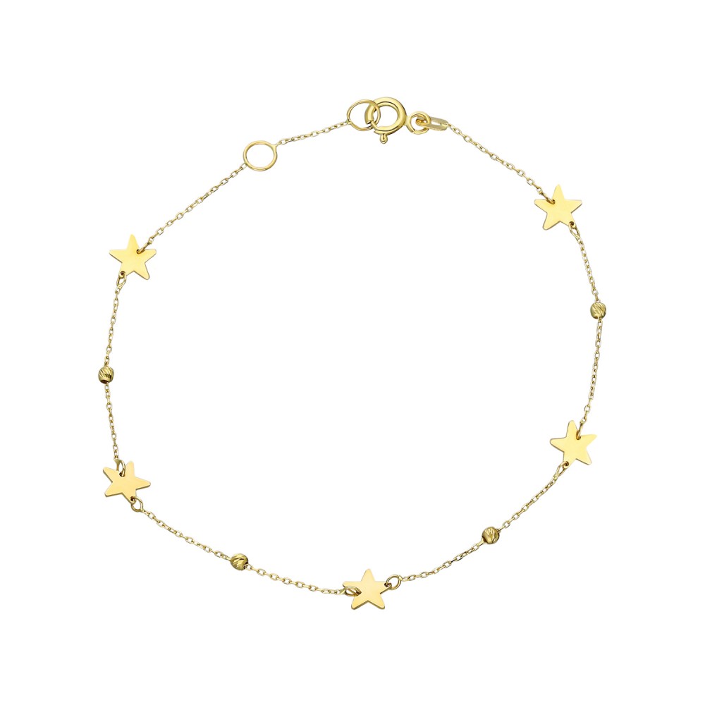Glorria 14k Solid Gold Dorika Star Bracelet