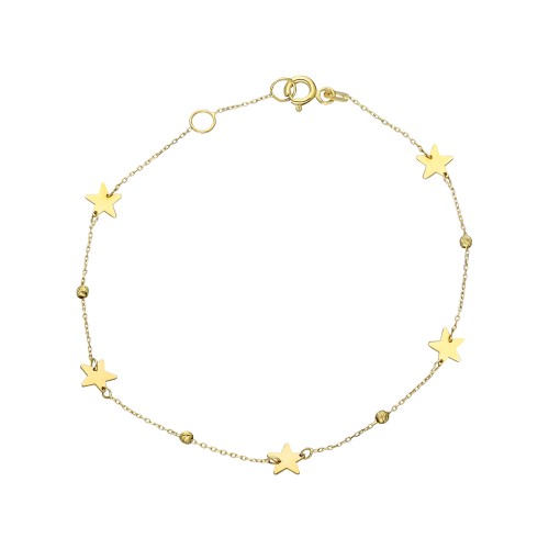 Glorria 14k Solid Gold Dorika Star Bracelet Glorria 14k Solid Gold Dorika Star Bracelet