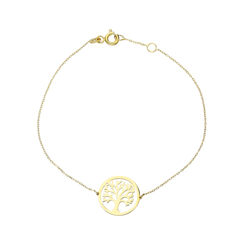 Glorria 14k Solid Gold Tree Of Life Bracelet