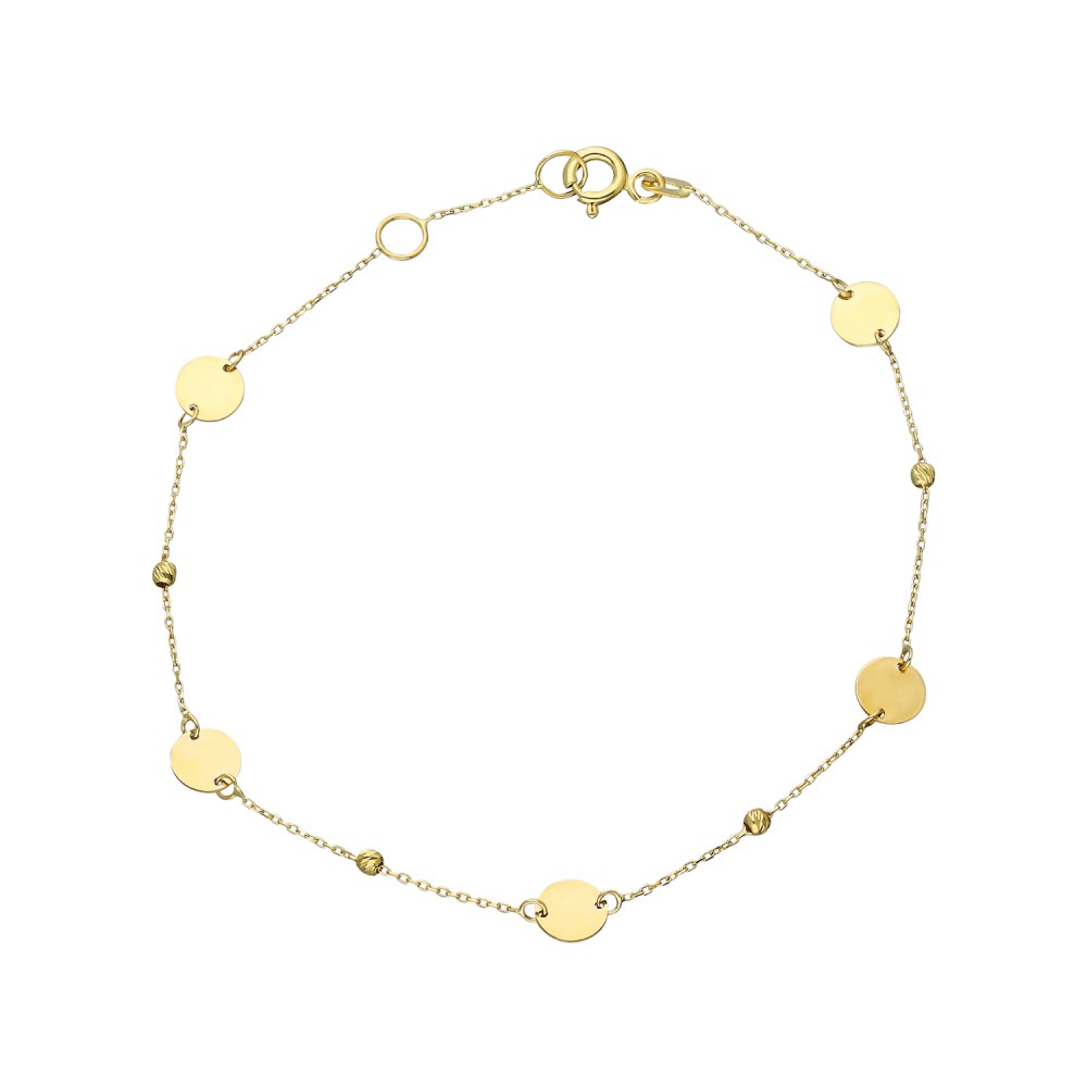 Glorria 14k Solid Gold Dorika Plaque Bracelet