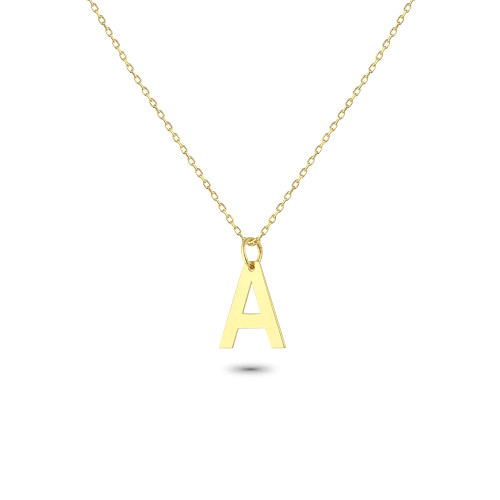 Glorria 14k Solid Gold Letter A Necklace Glorria 14k Solid Gold Letter A Necklace