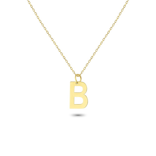Glorria 14k Solid Gold Letter B Necklace Glorria 14k Solid Gold Letter B Necklace