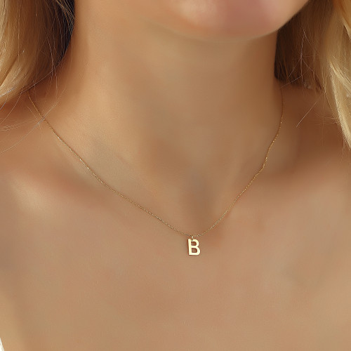 Glorria 14k Solid Gold Letter B Necklace Glorria 14k Solid Gold Letter B Necklace