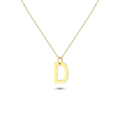 Glorria 14k Solid Gold Letter D Necklace Glorria 14k Solid Gold Letter D Necklace