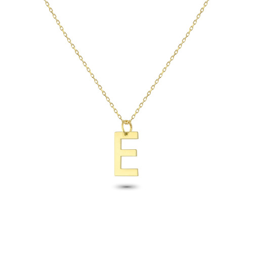 Glorria 14k Solid Gold Letter E Necklace Glorria 14k Solid Gold Letter E Necklace
