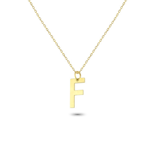 Glorria 14k Solid Gold Letter F Necklace Glorria 14k Solid Gold Letter F Necklace