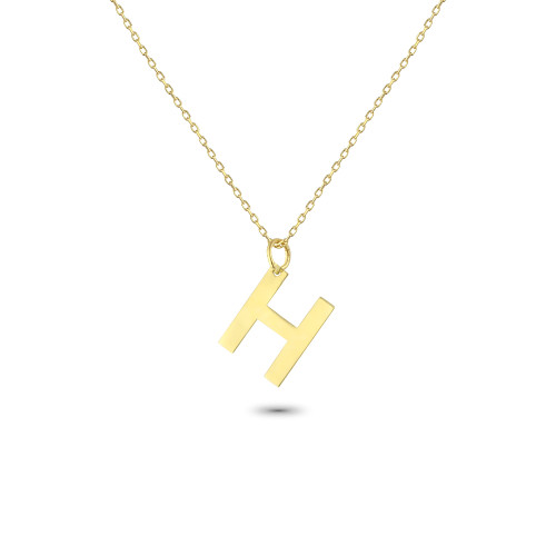 Glorria 14k Solid Gold Letter H Necklace Glorria 14k Solid Gold Letter H Necklace