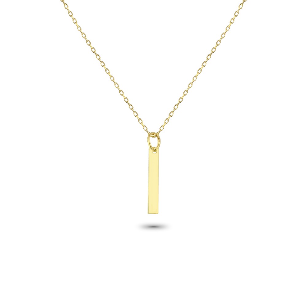 Glorria 14k Solid Gold Letter I Necklace