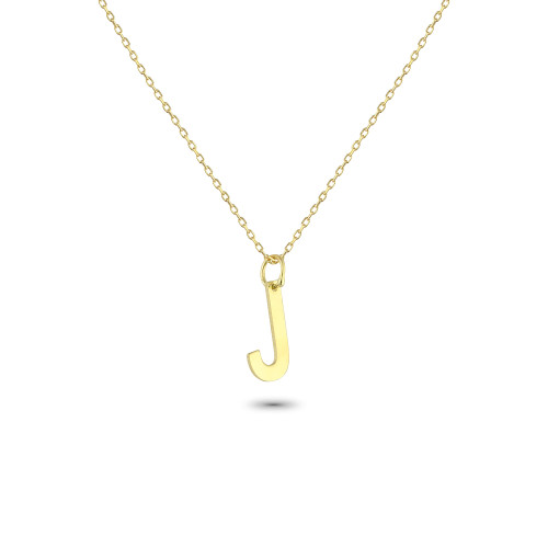 Glorria 14k Solid Gold Letter J Necklace Glorria 14k Solid Gold Letter J Necklace