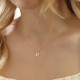 Glorria 14k Solid Gold Letter M Necklace