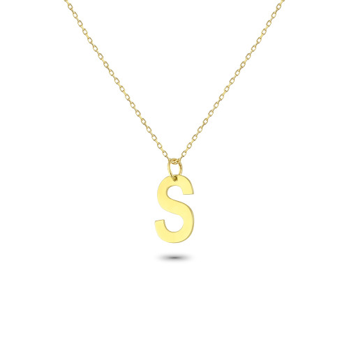 Glorria 14k Solid Gold Letter S Necklace Glorria 14k Solid Gold Letter S Necklace