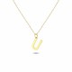 Glorria 14k Solid Gold Letter U Necklace