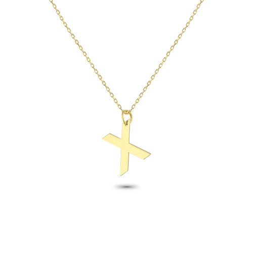 Glorria 14k Solid Gold Letter X Necklace Glorria 14k Solid Gold Letter X Necklace