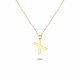 Glorria 14k Solid Gold Letter X Necklace