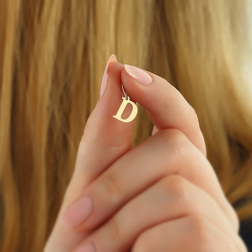 Glorria 14k Solid Gold Letter D Pendant Glorria 14k Solid Gold Letter D Pendant