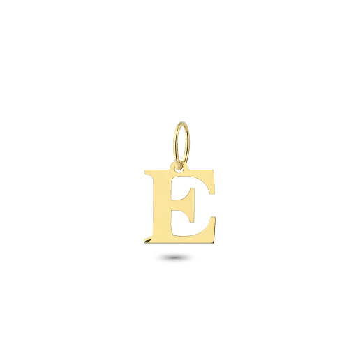 Glorria 14k Solid Gold Letter E Pendant Glorria 14k Solid Gold Letter E Pendant