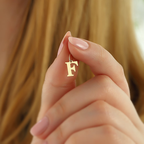 Glorria 14k Solid Gold Letter F Pendant Glorria 14k Solid Gold Letter F Pendant