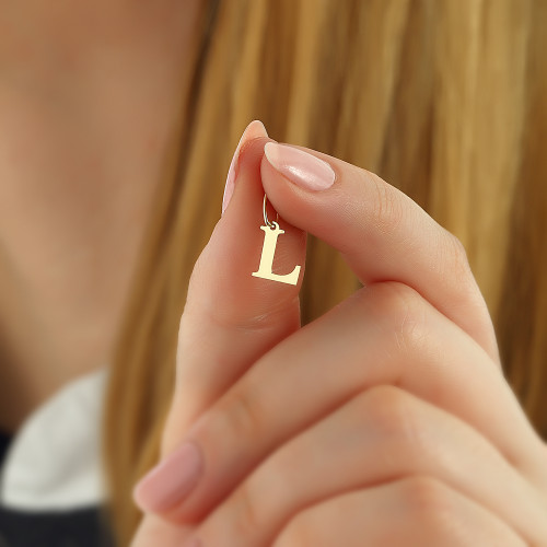 Glorria 14k Solid Gold Letter L Pendant Glorria 14k Solid Gold Letter L Pendant
