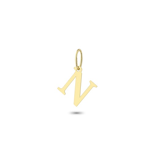 Glorria 14k Solid Gold Letter N Pendant Glorria 14k Solid Gold Letter N Pendant
