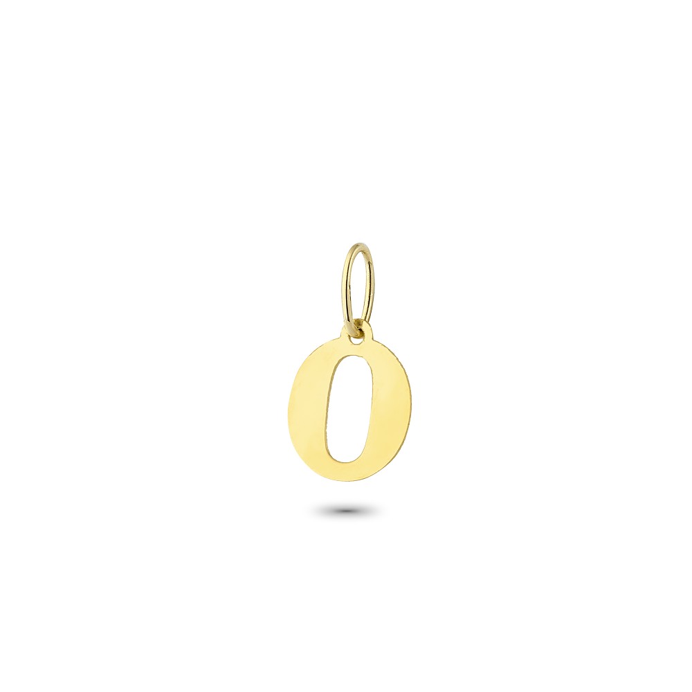 Glorria 14k Solid Gold Letter O Pendant