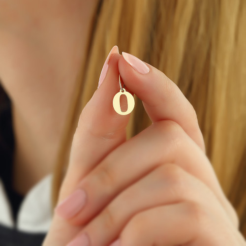 Glorria 14k Solid Gold Letter O Pendant Glorria 14k Solid Gold Letter O Pendant