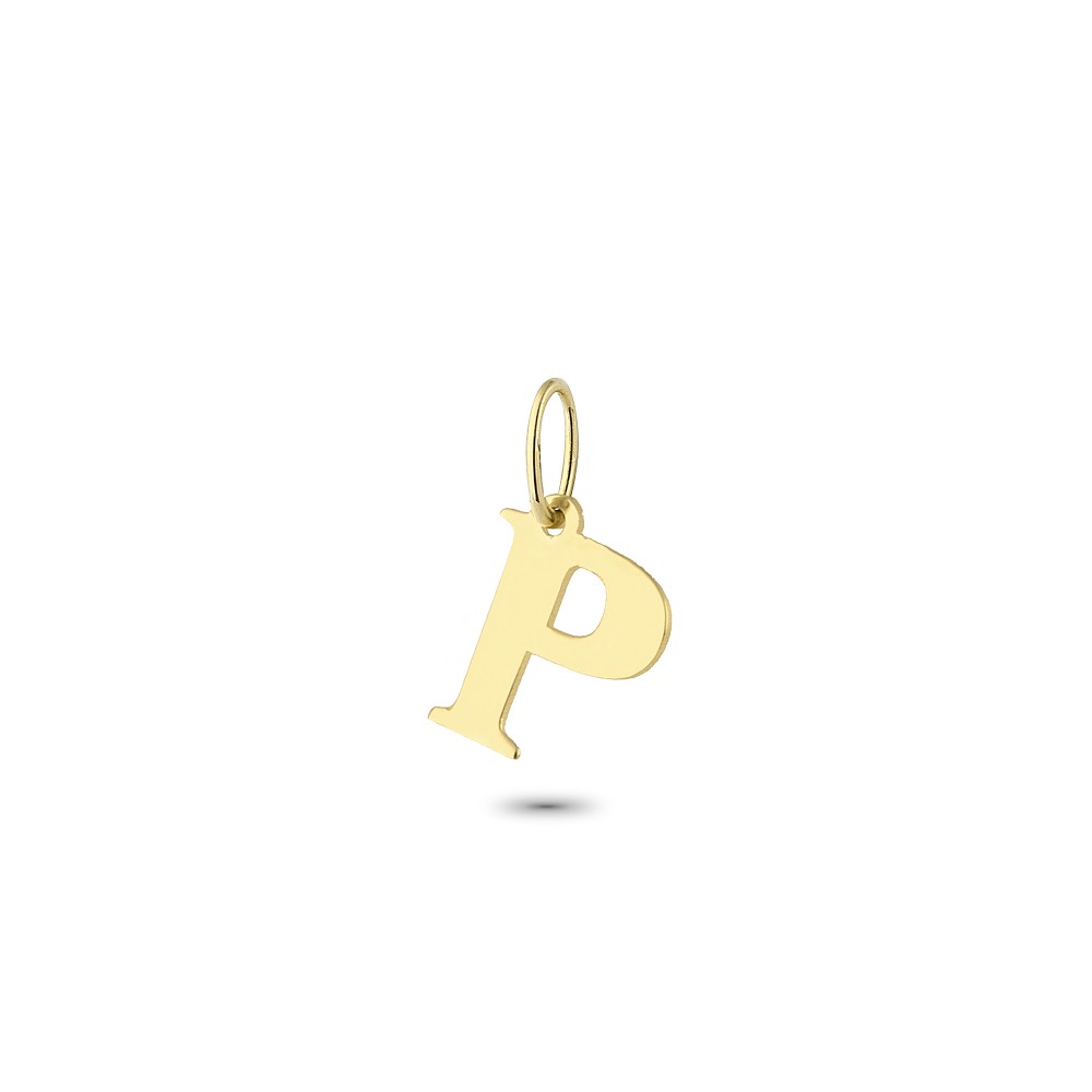 Glorria 14k Solid Gold Letter P Pendant