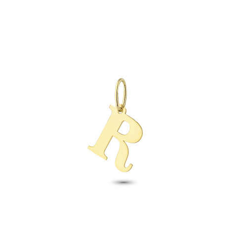 Glorria 14k Solid Gold Letter R Pendant Glorria 14k Solid Gold Letter R Pendant