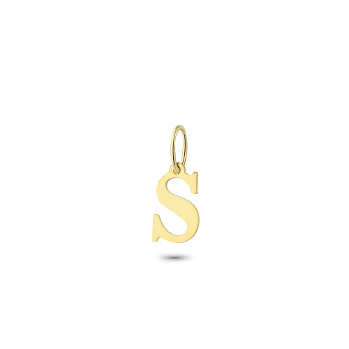 Glorria 14k Solid Gold Letter S Pendant Glorria 14k Solid Gold Letter S Pendant