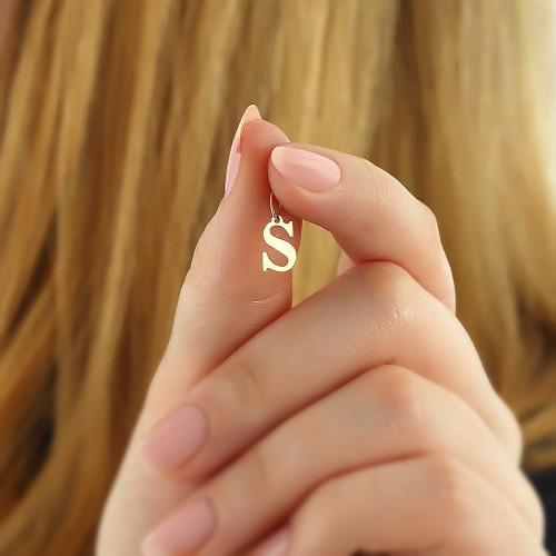 Glorria 14k Solid Gold Letter S Pendant Glorria 14k Solid Gold Letter S Pendant