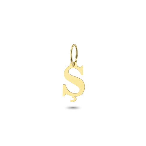 Glorria 14k Solid Gold Letter Ş Pendant Glorria 14k Solid Gold Letter Ş Pendant