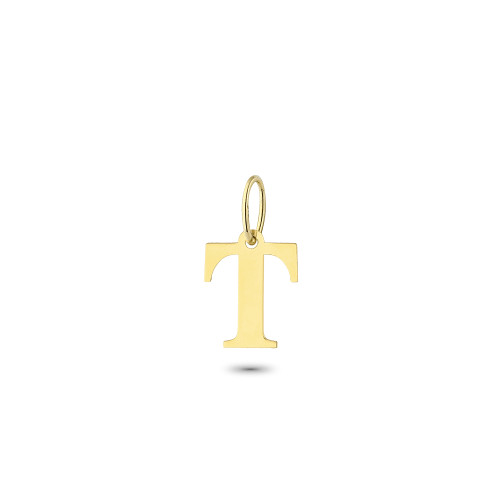 Glorria 14k Solid Gold Letter T Pendant Glorria 14k Solid Gold Letter T Pendant