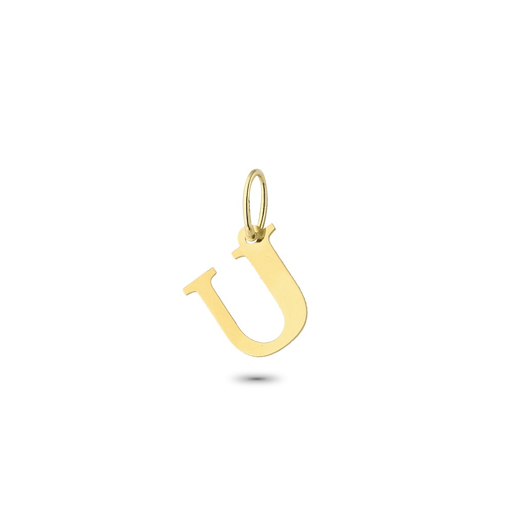 Glorria 14k Solid Gold Letter U Pendant