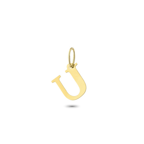 Glorria 14k Solid Gold Letter U Pendant Glorria 14k Solid Gold Letter U Pendant