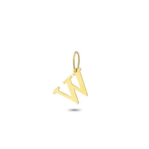 Glorria 14k Solid Gold Letter W Pendant Glorria 14k Solid Gold Letter W Pendant