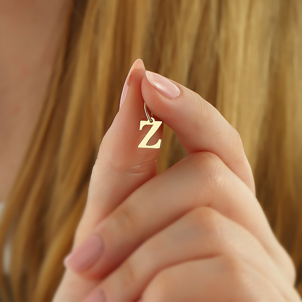 Glorria 14k Solid Gold Letter Z Pendant