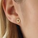 Glorria 14k Solid Gold D Letter Earring