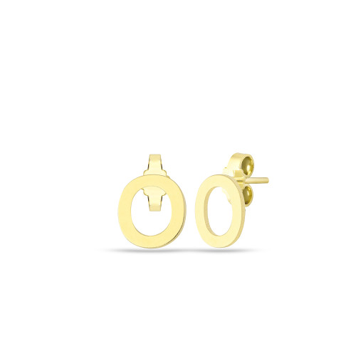 Glorria 14k Solid Gold O Letter Earring Glorria 14k Solid Gold O Letter Earring