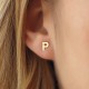 Glorria 14k Solid Gold P Letter Earring
