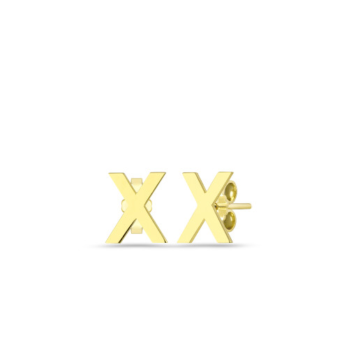 Glorria 14k Solid Gold X Letter Earring