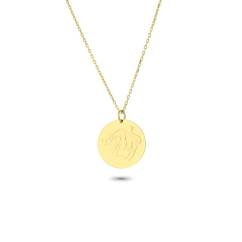 Glorria 14k Solid Gold Taurus Zodiac Necklace Glorria 14k Solid Gold Taurus Zodiac Necklace