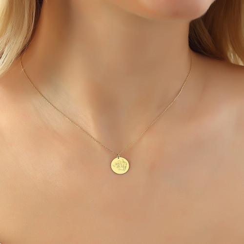 Glorria 14k Solid Gold Taurus Zodiac Necklace Glorria 14k Solid Gold Taurus Zodiac Necklace
