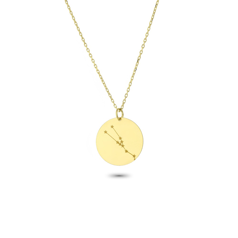 Glorria 14k Solid Gold Taurus Zodiac Necklace
