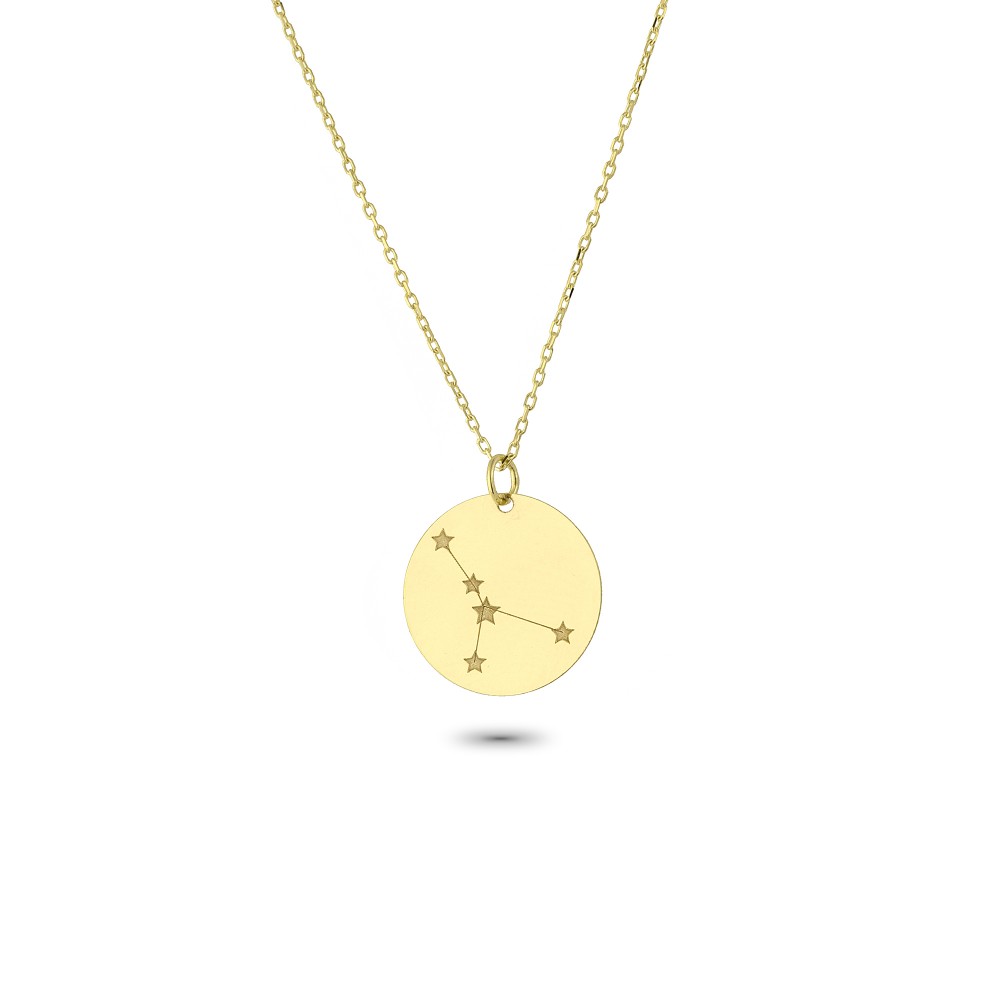 Glorria 14k Solid Gold Cancer Zodiac Necklace